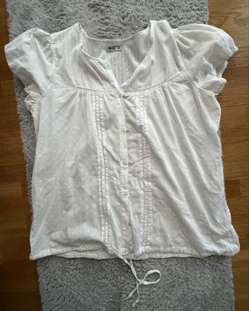 Bluse okay kurzarm weiss Grösse 2XL 48/50 gebraucht
