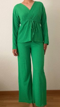 Grüner Zweiteiler Damen Einheitsgrösse (passt S) Polyester