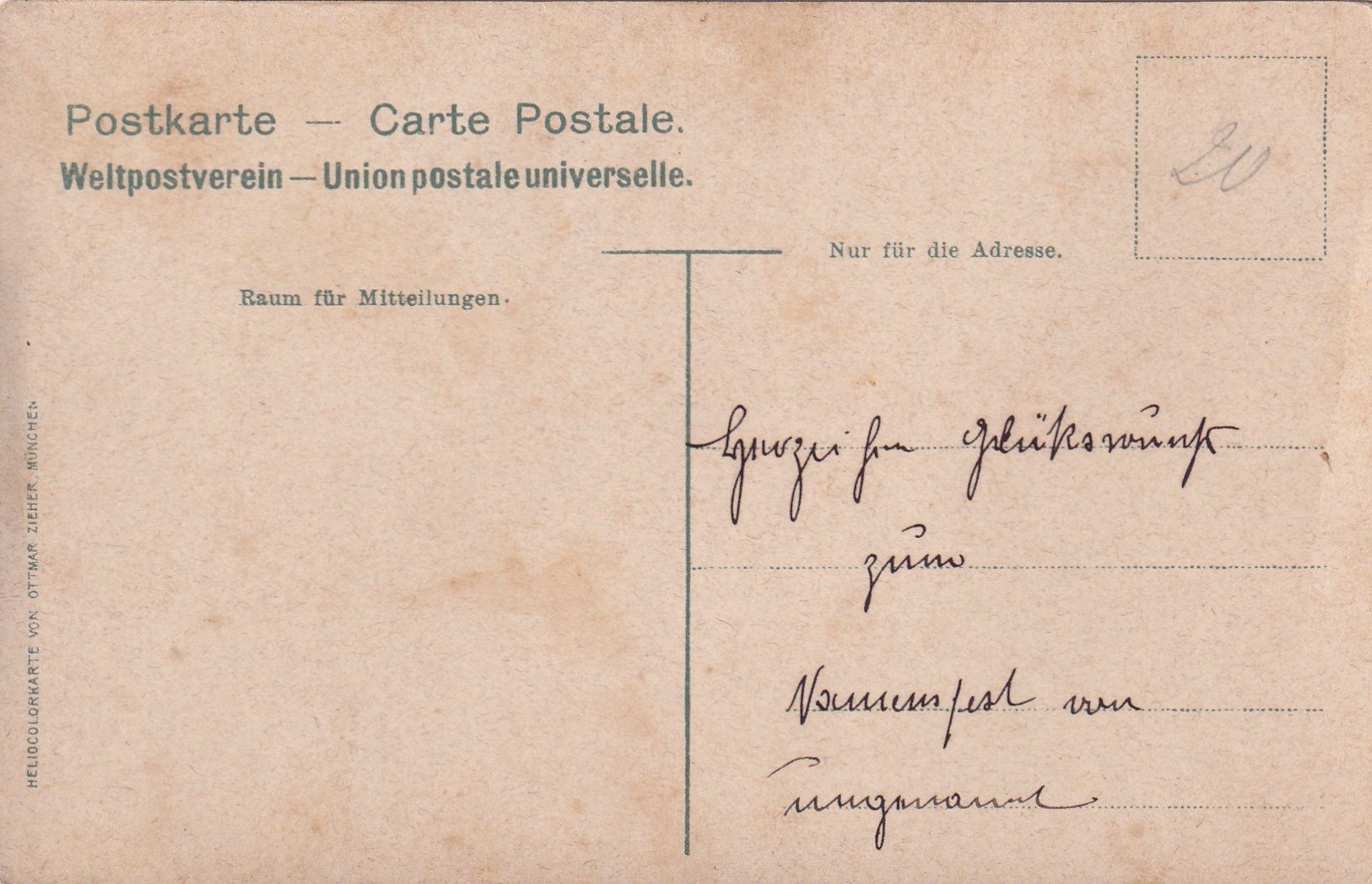 Cartoline postali: So könnt ma's aushalten /ba – Usato da Hombrechtikon venduto da Rudolf07 1