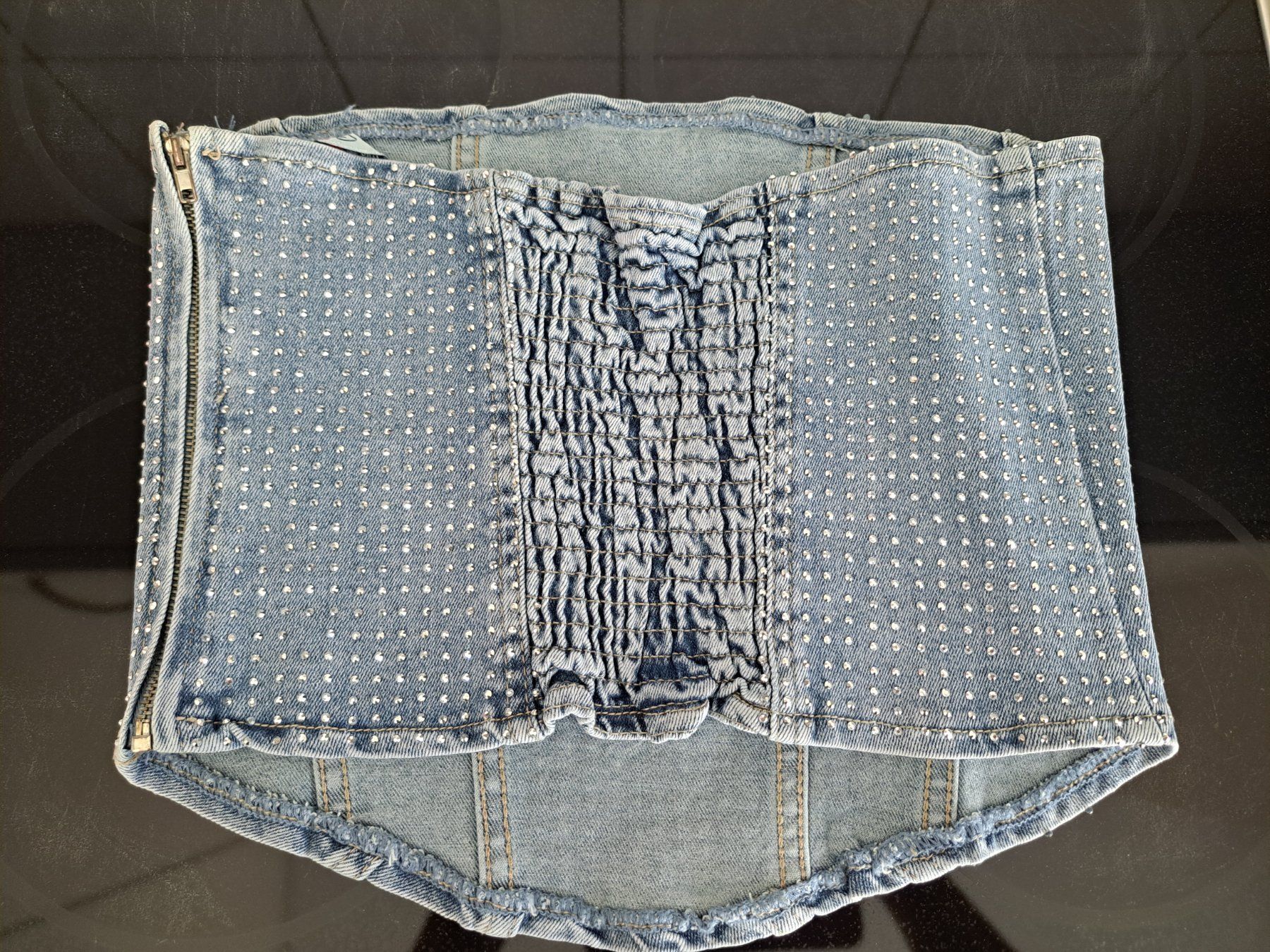 Tops: Corsage/Bustier mit Glitzersteinen Gr.M – Gebraucht aus Wittenbach von lorepar 1