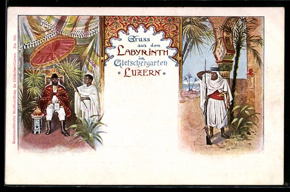 Cartoline postali: Litho Luzern, Labyrinth im Gletschergart – Usato da Berlin venduto da bartko-reher
