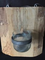 Robuste Kerzen-Deko aus Holz, Metall, Glas zum Aufhängen