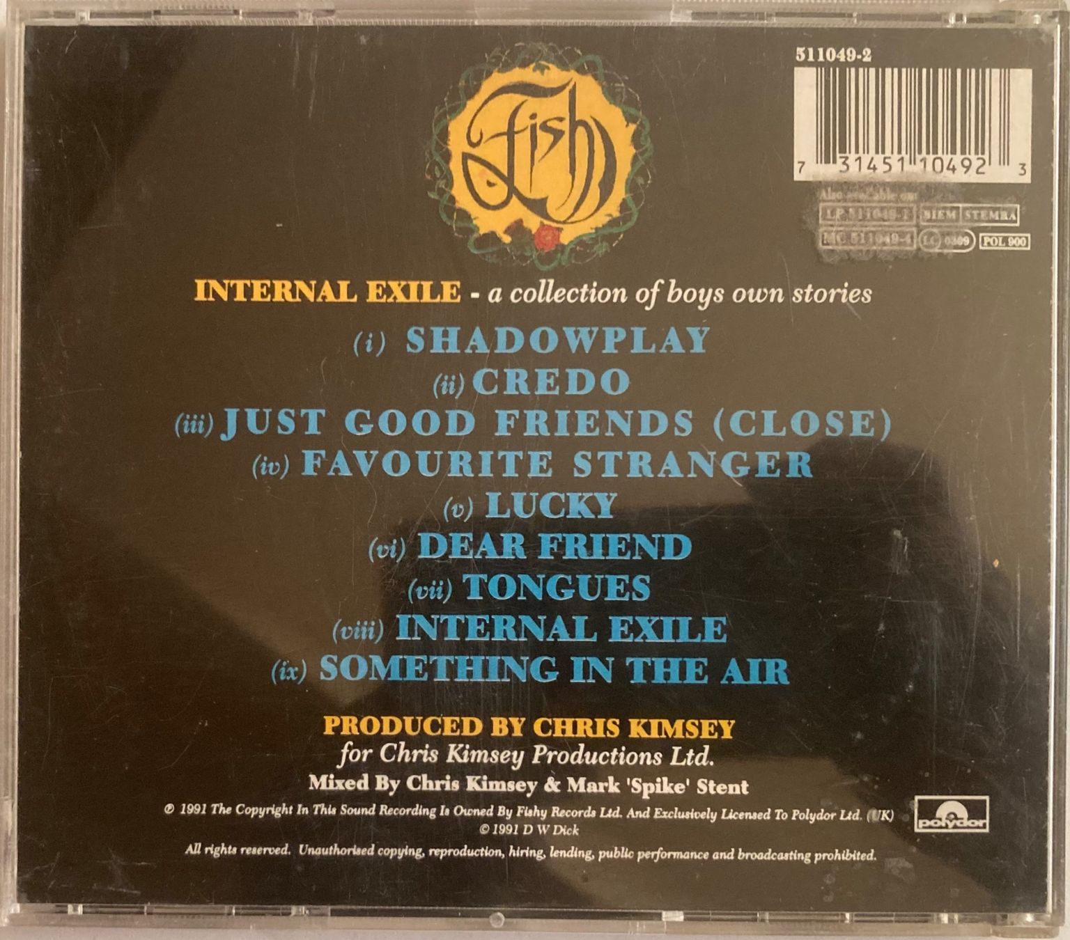 CD: FISH - INTERNAL EXILE – Usato da Poliez-Pittet venduto da Newtown-Records 1