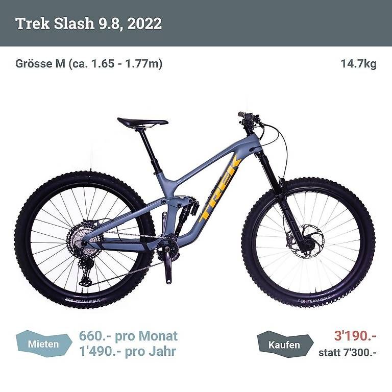 Biciclette: Trek Slash 9.8 (2022), Grösse M – Usato da Zürich venduto da Testo 1