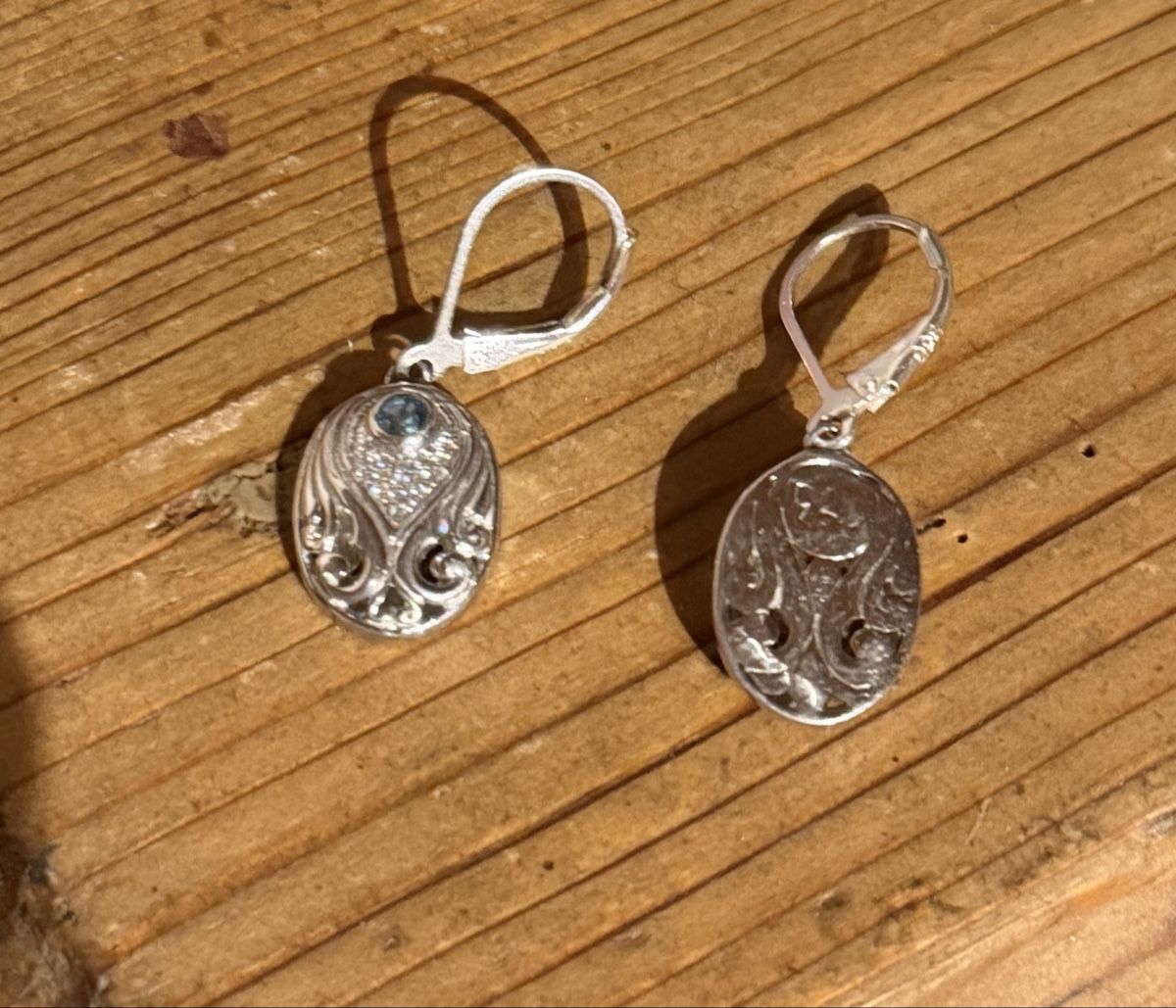 Orecchini pendenti & Orecchini a lobo: Art Déco Ohrringe Silber mit Aquamarin – Usato da Donat venduto da troja007 2