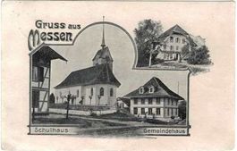 Messen SO 2 Bildk. Gem. Haus ,Pfarrhaus ,Schulhaus , ca.1920