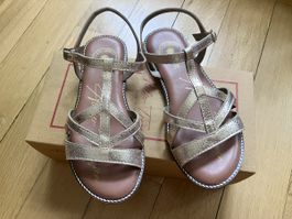 NEU - ATELIER TROPEZIEN Sandalen, Leder, Gold, Grösse 36 