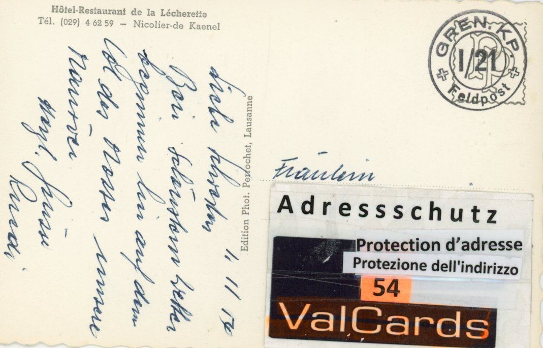 Cartes postales: La Lécherette   VD   et chaïne de Vanils       en 1954 – D'occasion à Brig par Valcards54 1