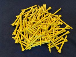 250 Golftees 70mm Holz, gelb „neon“