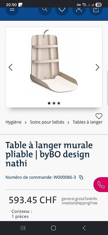 Tables à langer & accessoires: Table à langer bybo design – D'occasion à Rochefort par matold 1