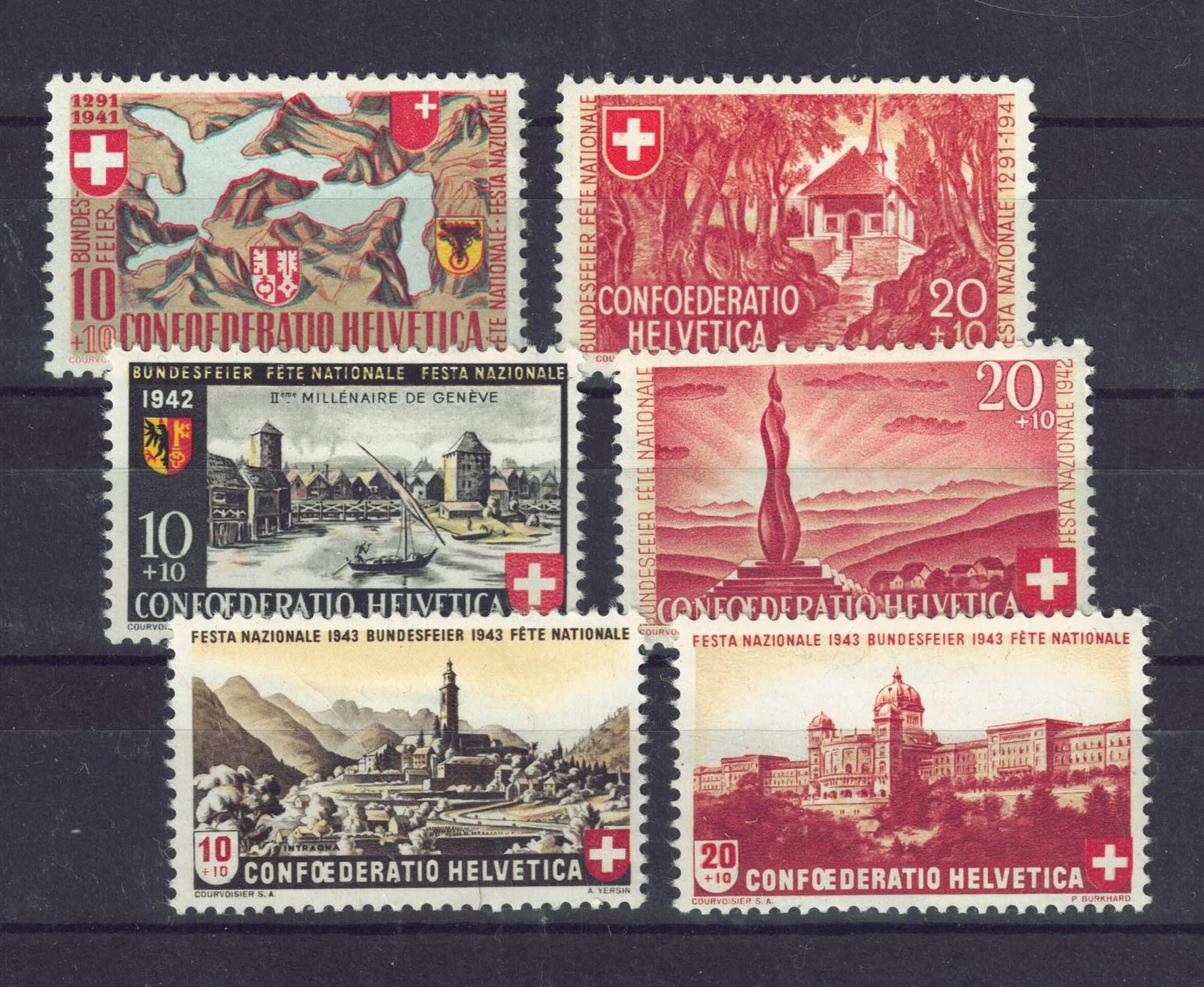Tutti i francobolli: Pro Patria, 1941 - 1943, postfrisch** – Nuovo (secondo la descrizione) da Lupfig venduto da lubor