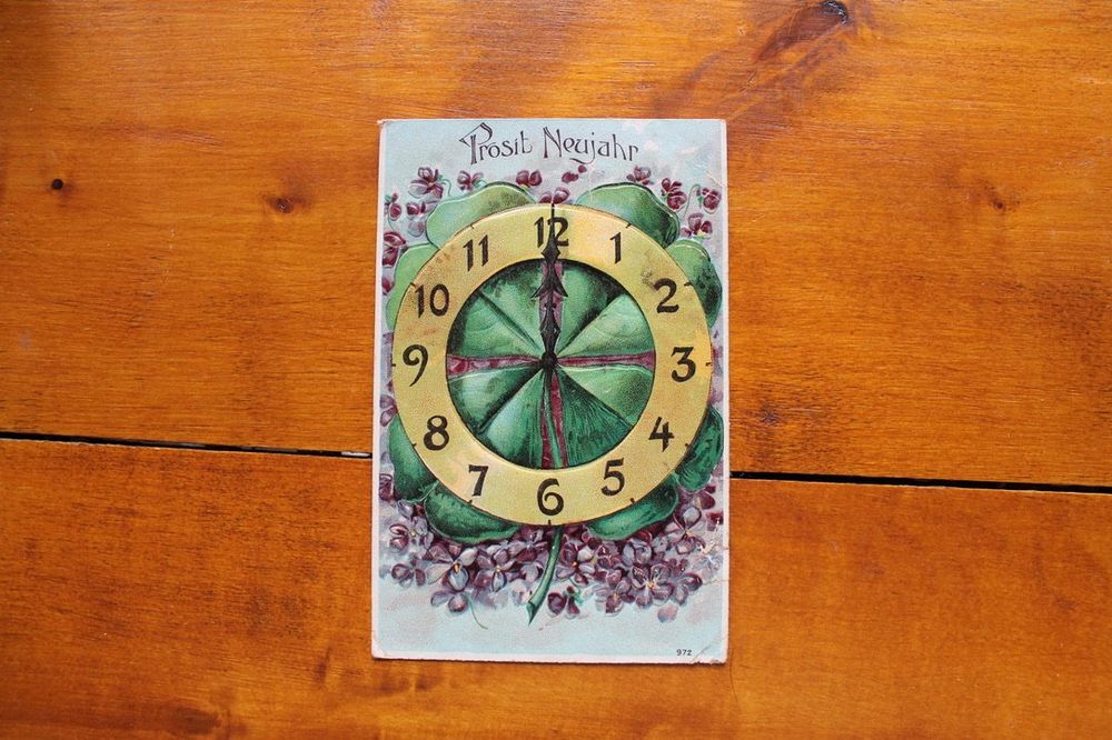 Neujahrs-Präge-AK, Uhr | Kaufen auf Ricardo