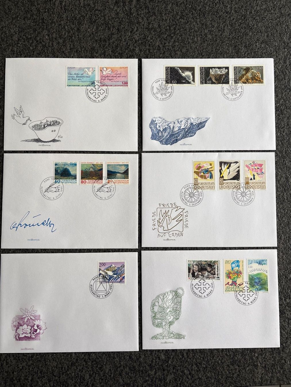Tutti i francobolli: Briefmarken Liechtenstein Ersttagsbriefe Sammlung – Usato da Ibach venduto da lisch3