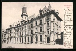AK Winterthur, Postgebäude, 1907