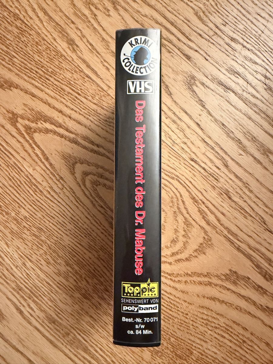 Tutti i VHS: VHS Das Testament des Dr. Mabuse 16 Jahre – Usato da Hünenberg venduto da Paddels 1