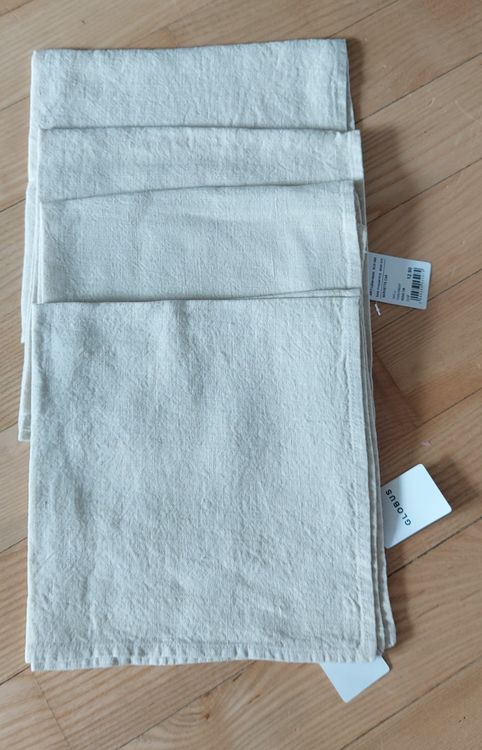 Himla Leinenservietten 4er Set - 45x45cm Naturel Waschbar