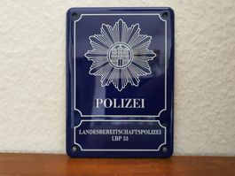 Emailschild Polizei LPB 53 Logo Emaille Schild Retro Reklame