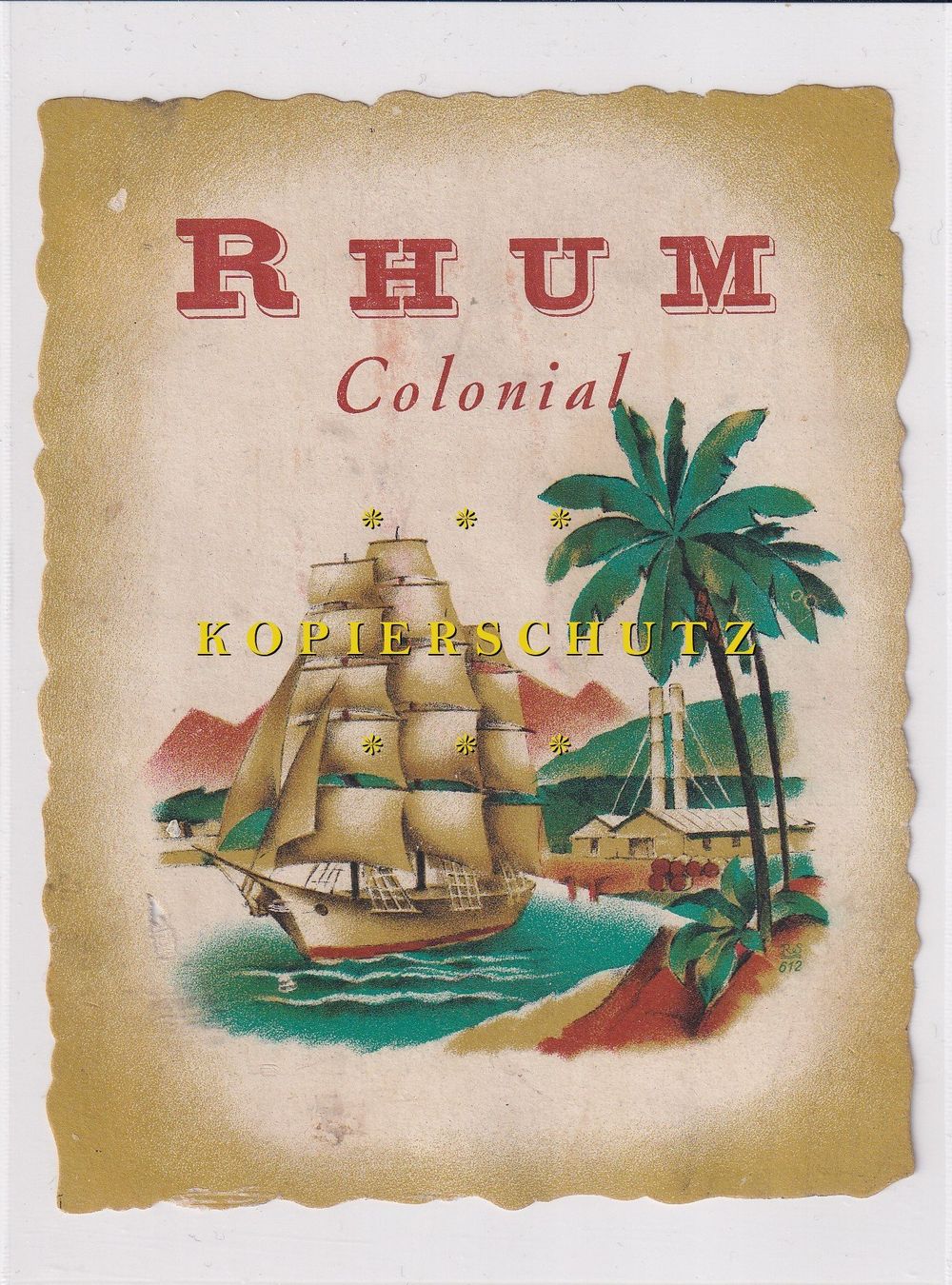 Carta: Etikette für Schnaps - Rhum Colonial /bd – Usato da Hombrechtikon venduto da Rudolf07