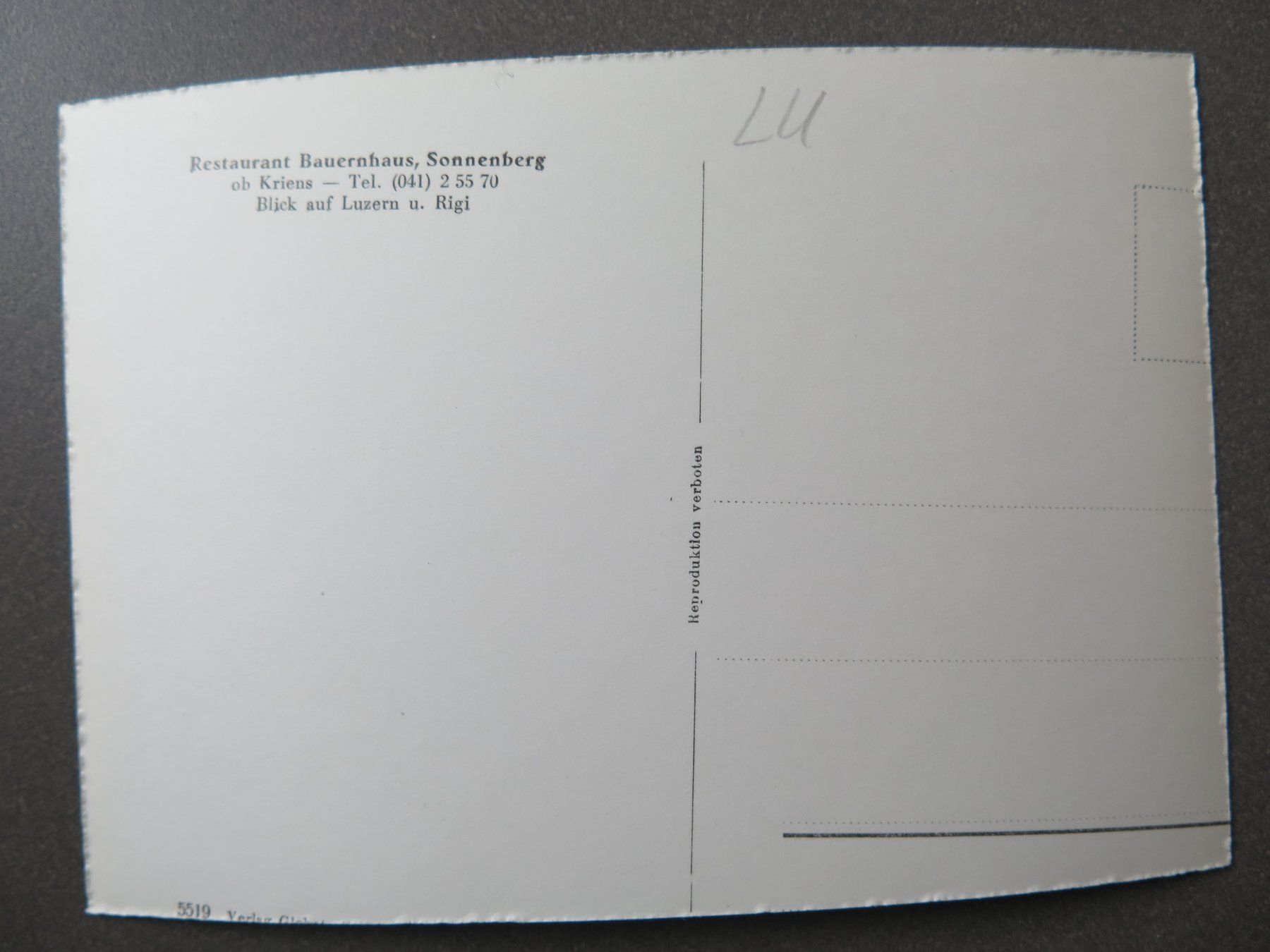 Ansichtskarten: KRIENS - RESTAURANT BAUERNHAUS SONNENBERG OB KRIENS – Gebraucht aus Wittenbach von lipasal 1