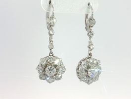 Antik Edwardian Ohrringe 18k Gold mit Altschliff Diamanten