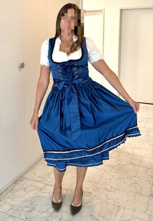 Dirndl Krüger Collection blau gemustert Grösse 40