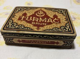 Blechdose Turmac Brun + Blechdose Kaffee Merkur