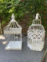 2x Shabby Chic Vogelkäfig Deko Kerzen