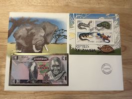 Banknoten Brief Zambia 1 Kwacha
