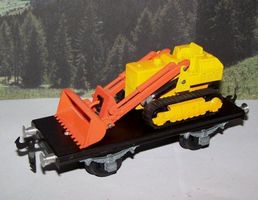 Buco 0: Güterwagen mit King Size Bulldozer, Metall, beladen