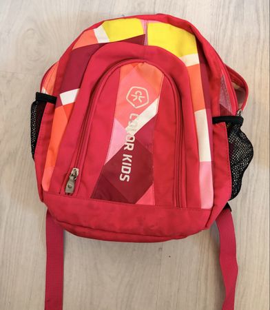 Kinderrucksack Color Kids rot bunt mit Brustgurt gebraucht