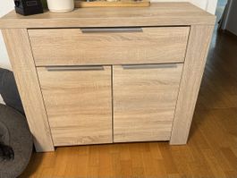Kommode Holzoptik 2 Tueren 1 Schublade 