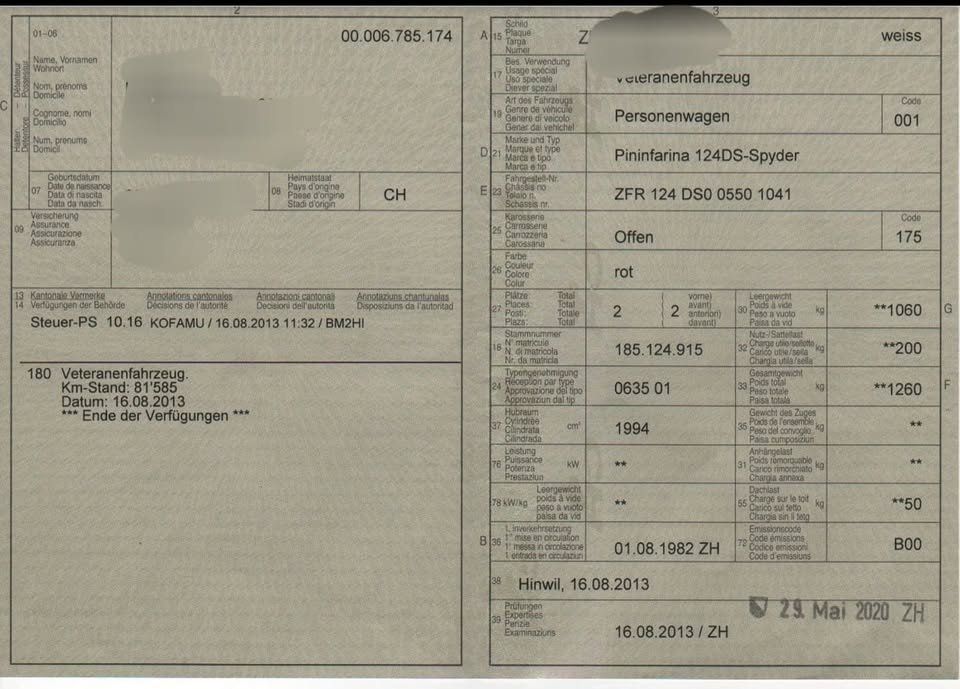 Fiat Automobili: 1982 Pininfarina 124ds-spyder – Usato da Erlinsbach venduto da XTUTTI 5