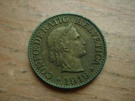 (W5) 10 Rappen 1919 Messing