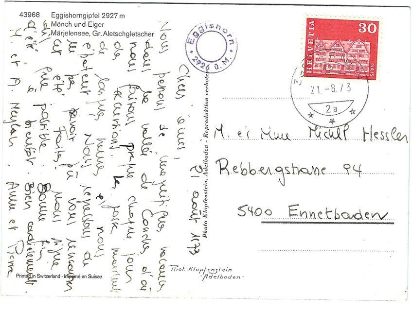 Cartoline postali: AK Eggishorn mit Aletschgletscher! – Usato da Rheinfelden venduto da wil_m7gh 1