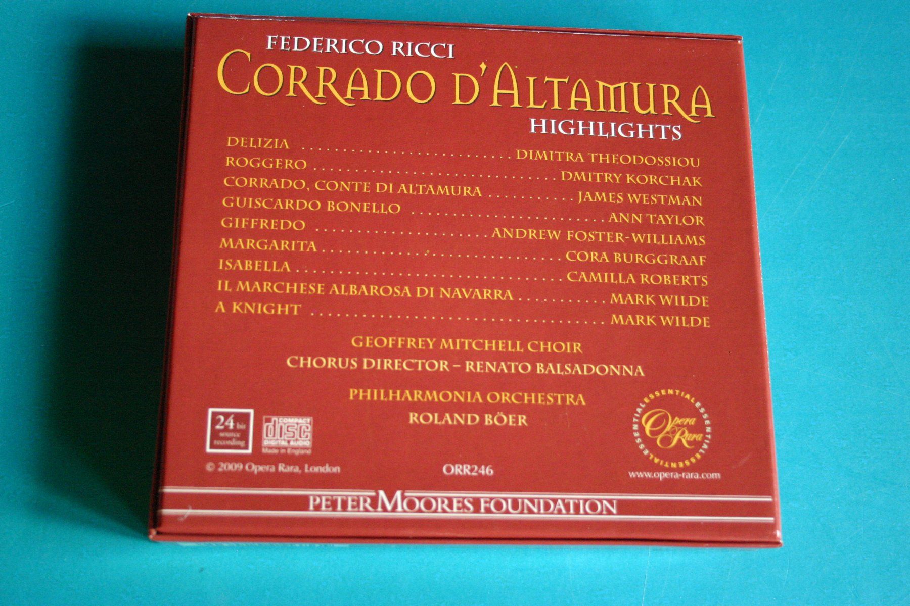 CDs: FEDERICO RICCI CORRADO D`ALTAMURA – D'occasion à Winkel par Gallica 1