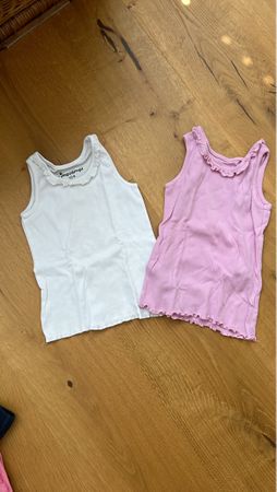 Mädchen Oberteile 2er Pack Grösse 104 rosa/weiss