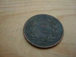 (D1) Départ 1 CHF 2 Rappen 1883