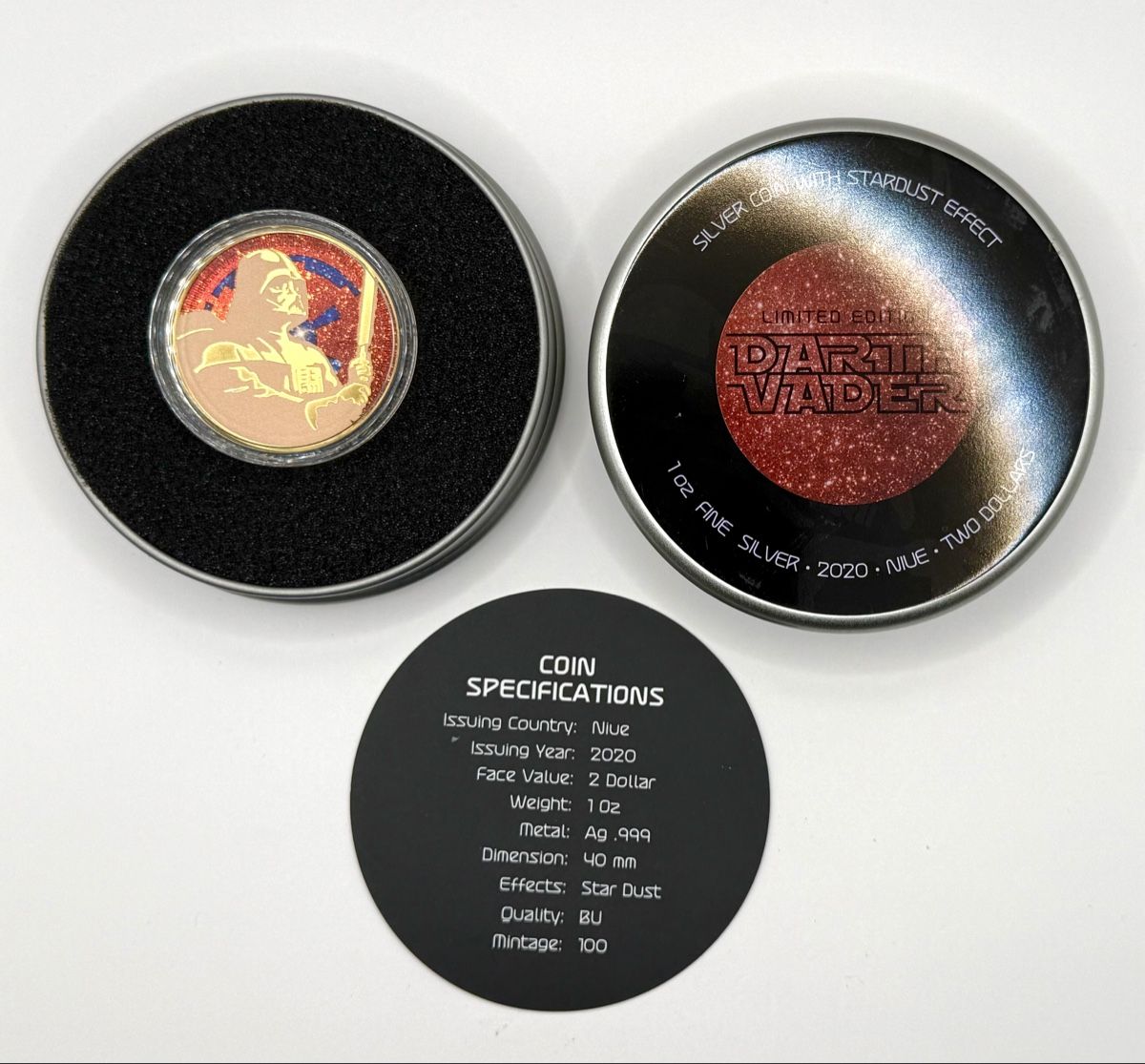 Tutti le monete: Darth Vader -Ruby Red Stardust - Gold Edition 1 Oz Silber – Nuovo (secondo la descrizione) da Zürich venduto da Circle-9-Coins 3