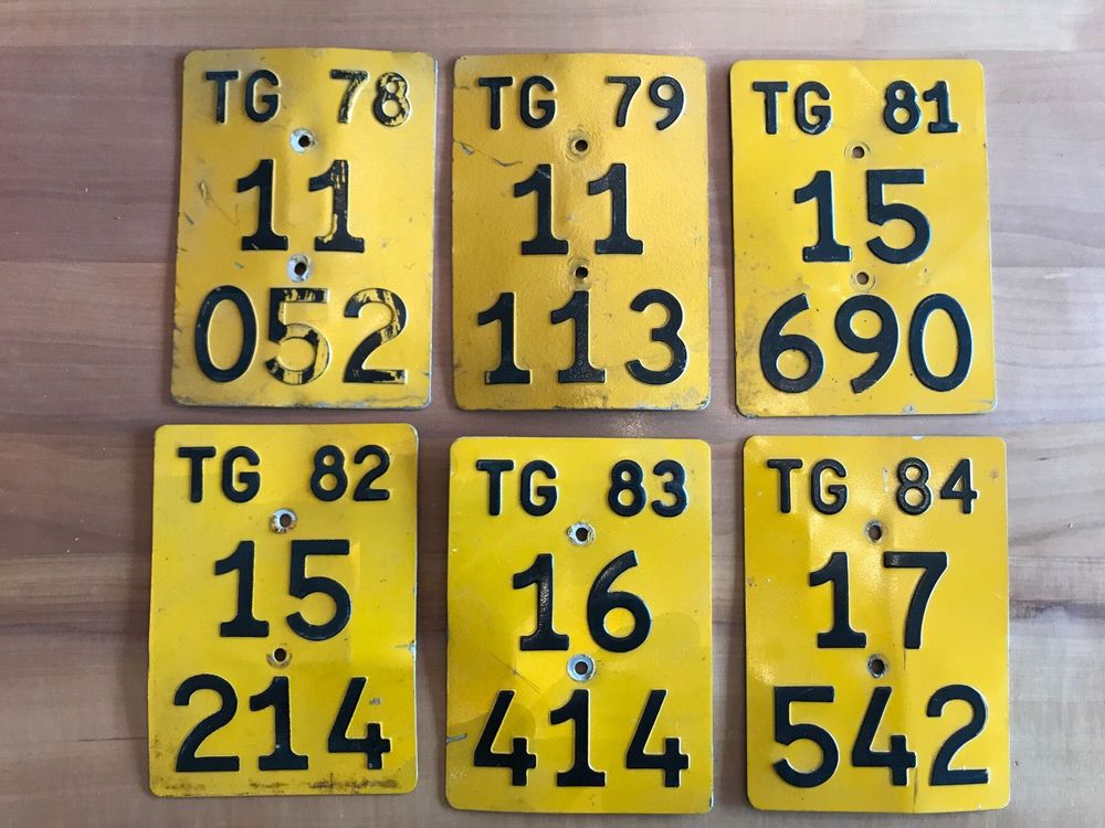 6 Töffli Nummern Schilder TG | Kaufen auf Ricardo