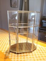 Vintage Glasvitrine, Schmuckvitrine mit Spiegel Top