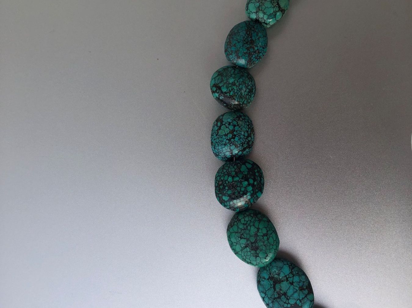 Ketten: TÜRKIS Collier  /  seltene  "Spiderweb"  Kette   47cm  Tibet – Gebraucht aus Seftigen von tigers12 1