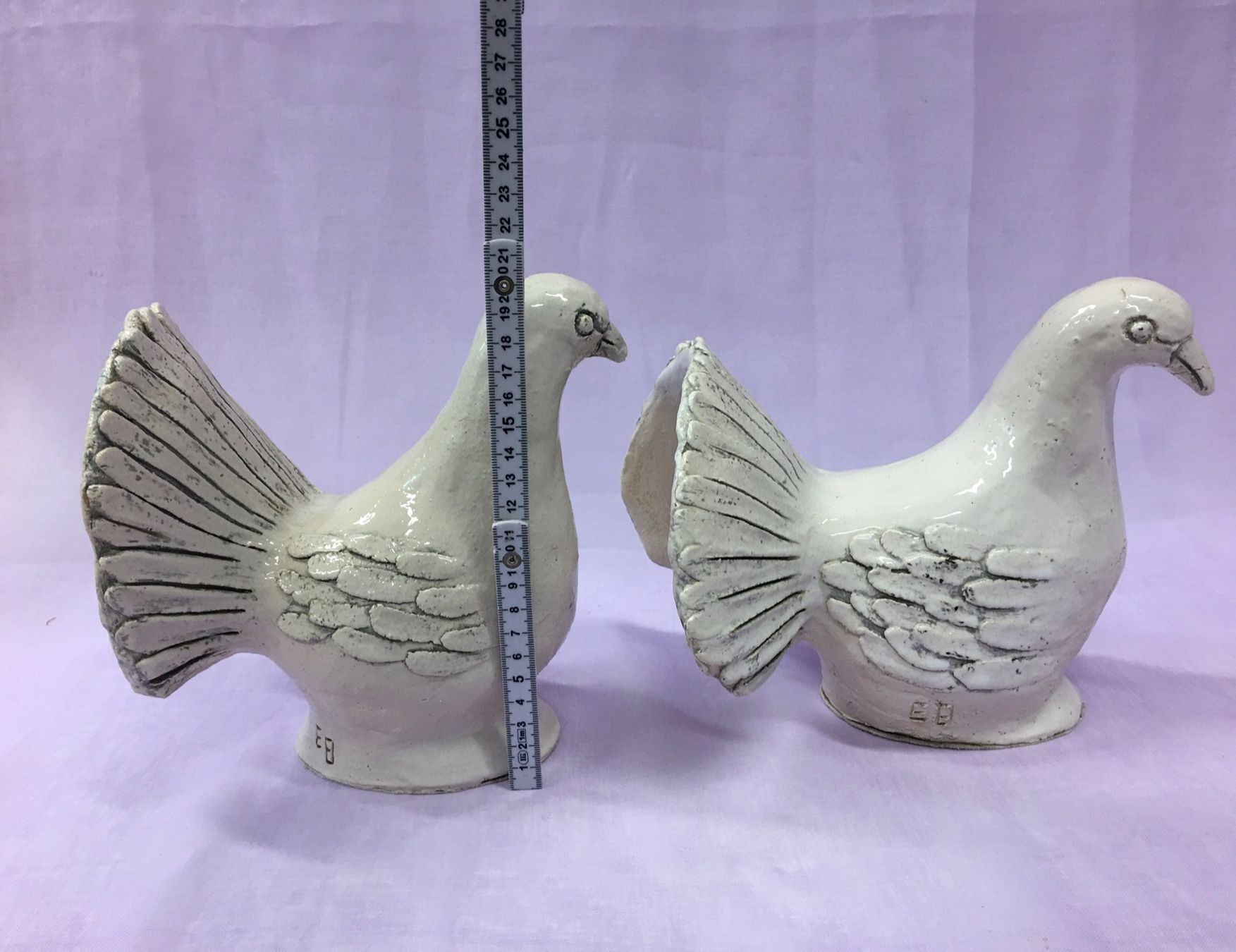 Figuren: 2 Deko Tauben, weiss, Keramik, Vintage – Gebraucht aus Olten von ELHANDEL 5