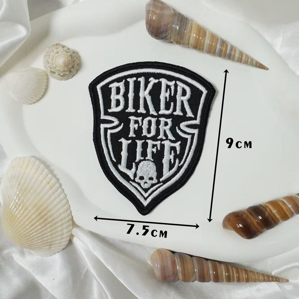 Patches: Patch brodé "Biker For Life" M124 – Neu und originalverpackt aus Allens von MADE.IN.ROCK.N.ROLL 1