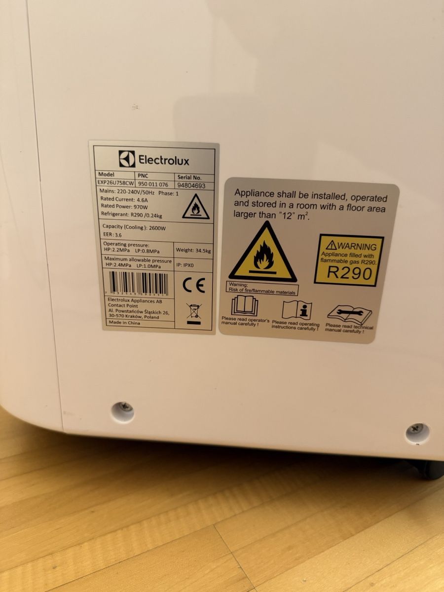 Electrolux Klimageräte: Electrolux Klimagerät 2600W gebraucht – Defekt aus Hinwil von kay-t 1