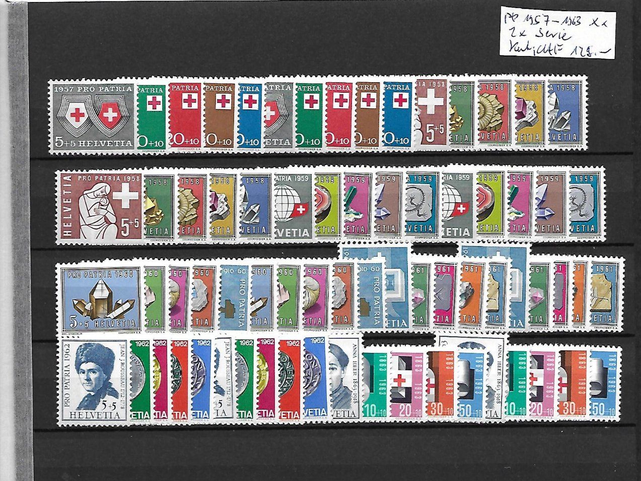 Tutti i francobolli: PP 1957 - 1963 ** 2x Serie Kat: CHF 125.- – Nuovo (secondo la descrizione) da Basel venduto da Ilp