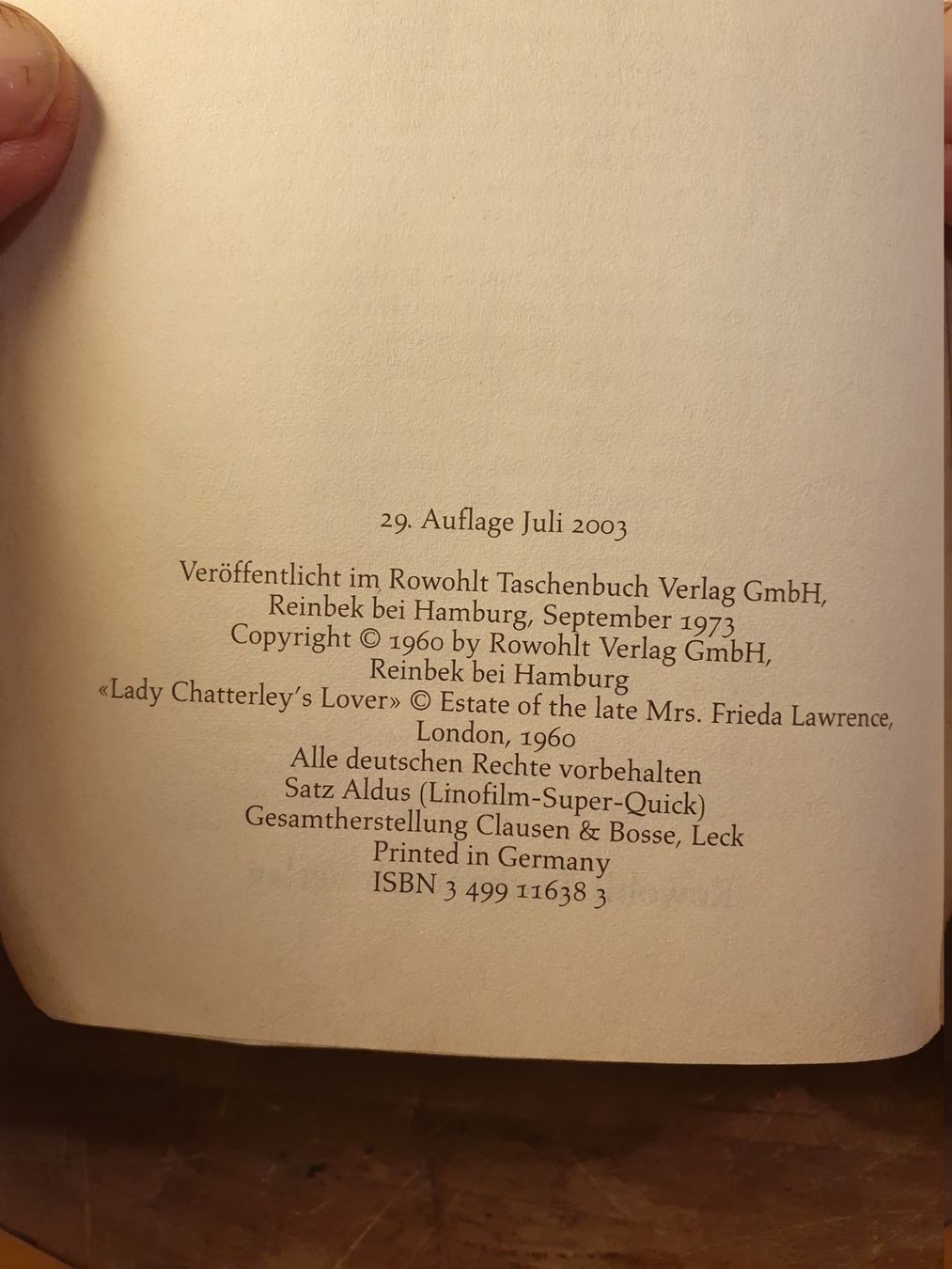 Libri: Lady Chatterley - D.H. Lawrence – Usato da Zürich venduto da loosebone 3