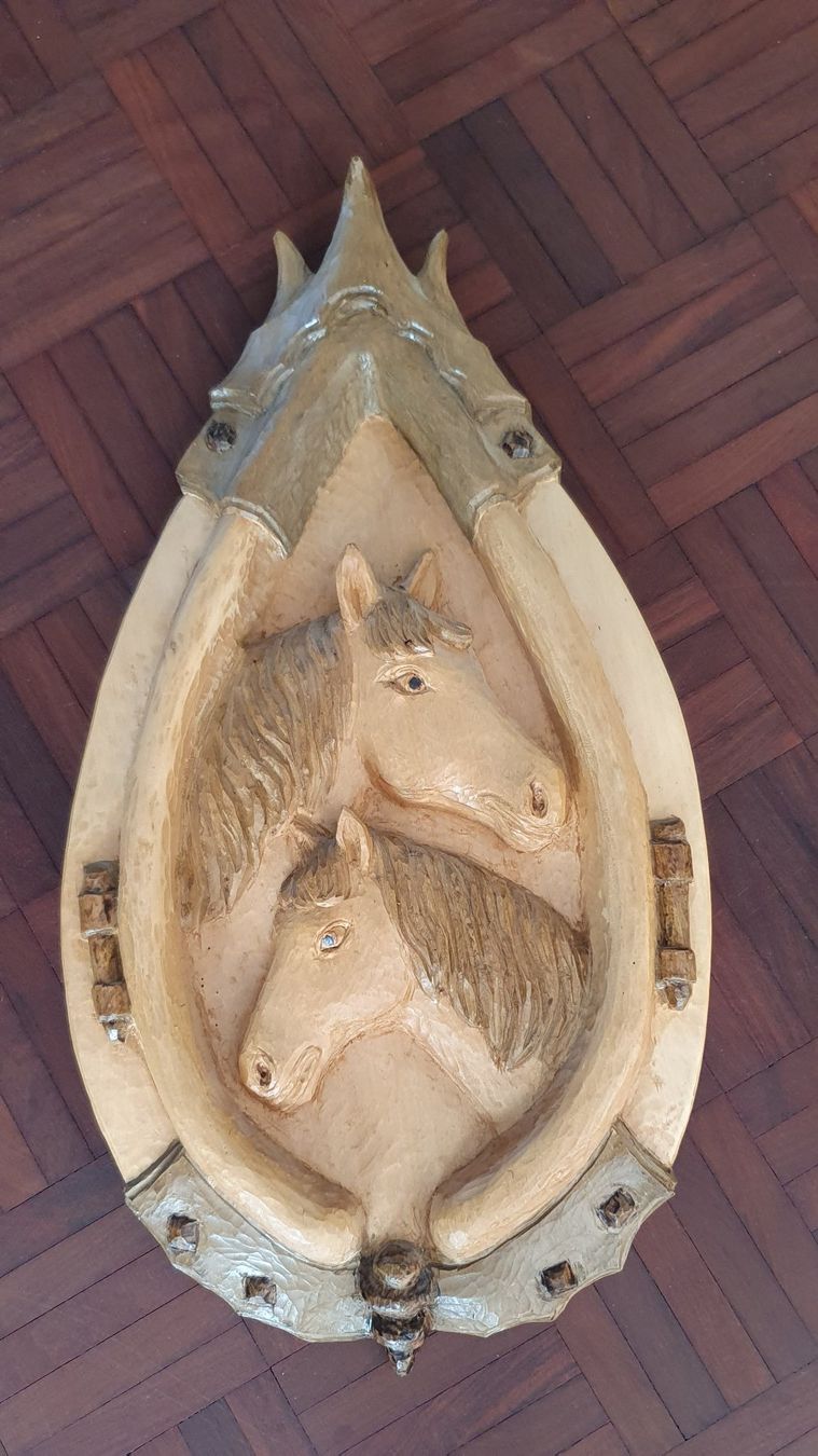 Sculture & Statue: Holz Schnitzerei  - Chomet mit Pferde – Usato da Kreuzlingen venduto da Rschweiz1 1
