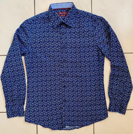 Amore Camicia Herrenhemd Gr. S, Slim Fit, Paisleymuster