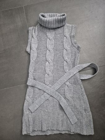 ärmelloses Strickkleid, grau Grösse S