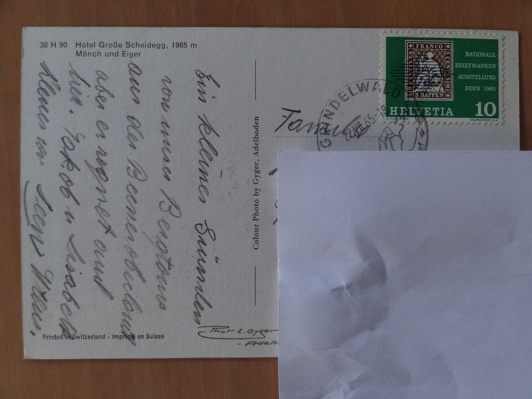 Ansichtskarten: Hotel Grosse Scheidegg 1965 m !! – Gebraucht aus St Léonard von Riglin 1